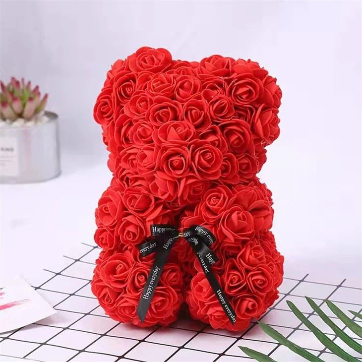 artificial rose teddy bear